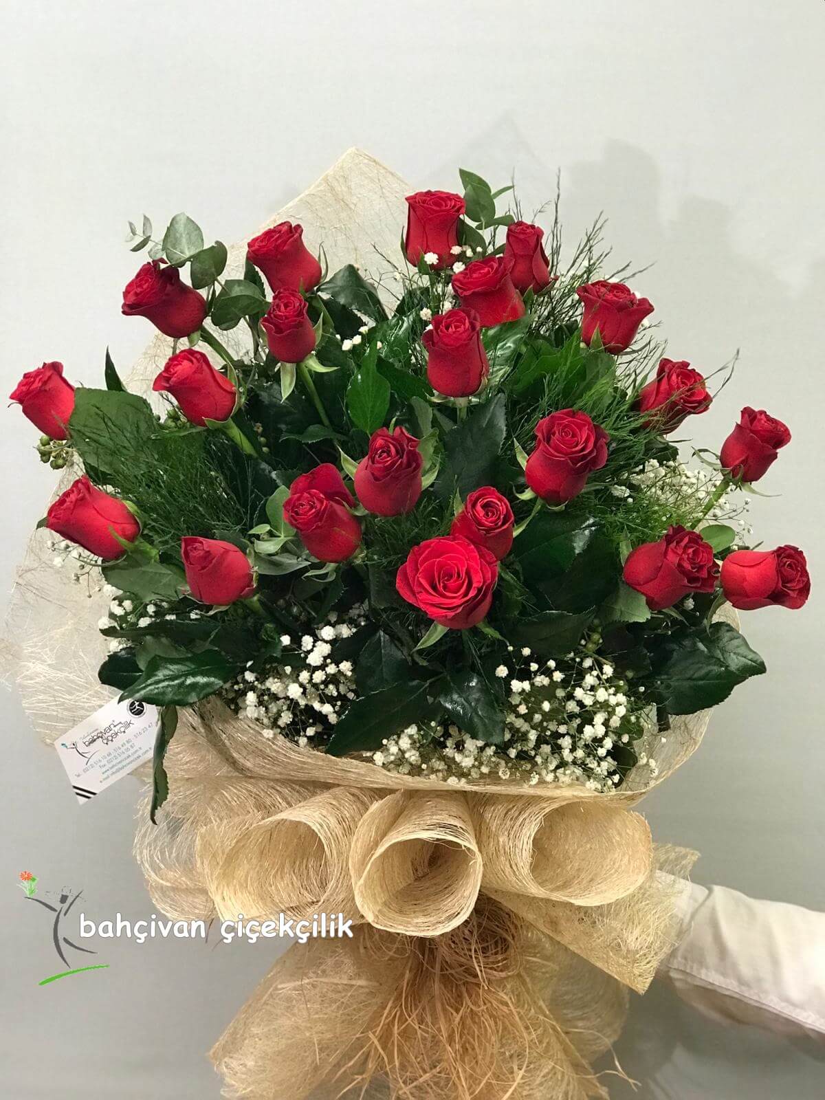 21 Adet Kırmızı Gül Buketi