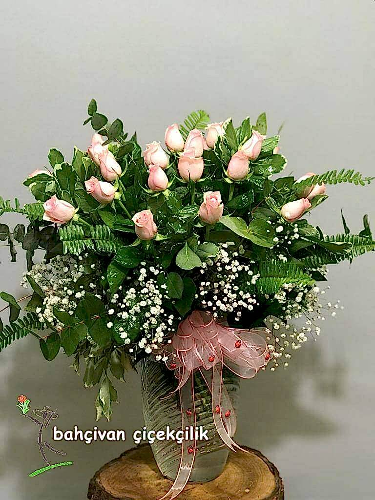 Cam Vazoda 21 Pembe G�l